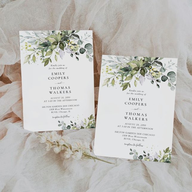 Greenery Wedding Invitation (Creator Uploaded)