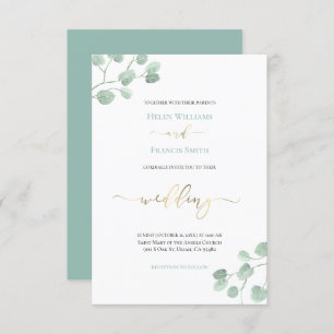 greenery wedding invitation