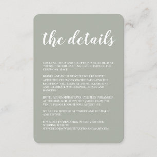 Greenery Wedding Invitation Details Enclosure Card