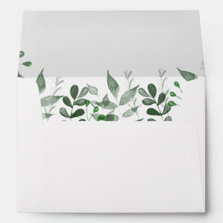 Greenery Wedding Invitation Envelope Template