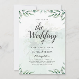 Greenery Wedding Invitations Website RSVP QR CODE