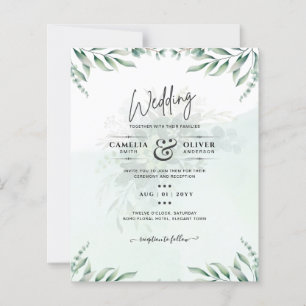 Greenery Wedding Invitations Website RSVP QR CODE