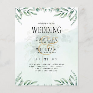 Greenery Wedding Invitations Website RSVP QR CODE Flyer