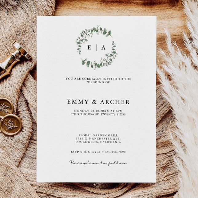 Greenery  Wedding Invites Template (Greenery Wedding Invites Template)