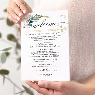 Greenery Wedding Itinerary - Wedding Hotel Bag Programme