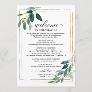 Greenery Wedding Itinerary - Wedding Welcome Programme