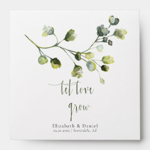 Greenery Wedding Let Love Grow Garden Seed Packet  Envelope