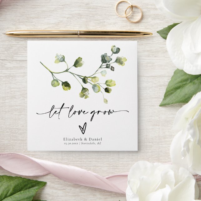 Greenery Wedding Let Love Grow Garden Seed Packet Envelope (Wedding)