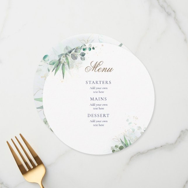 greenery wedding Menu (Front/Back In Situ)