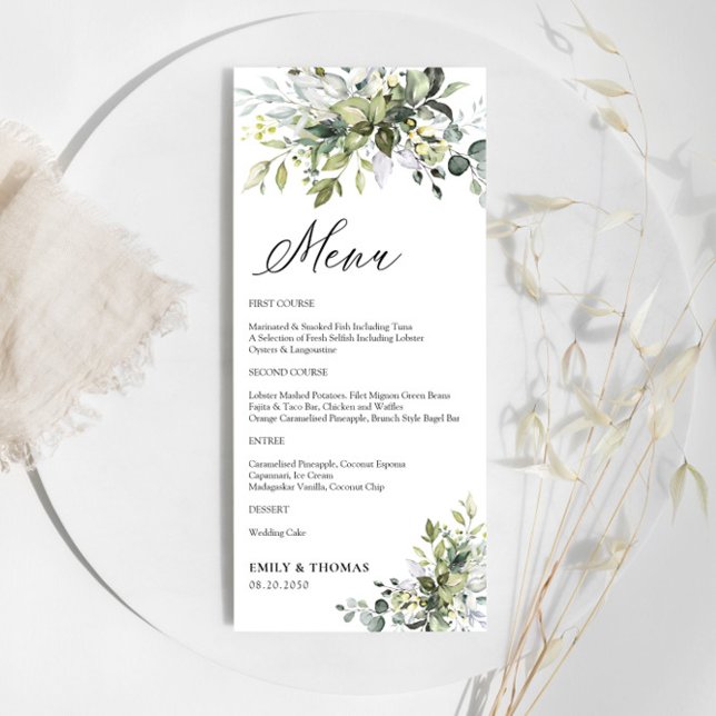 Greenery Wedding Menu (Creator Uploaded)