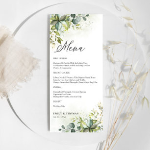 Greenery Wedding Menu