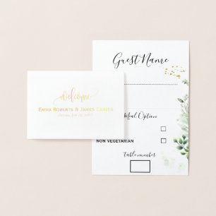 Greenery Wedding Menu Choice Place Cards