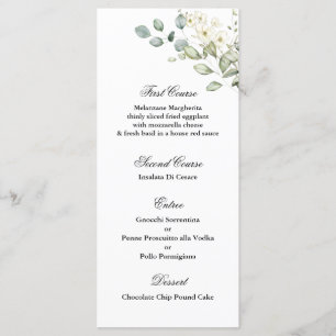 Greenery Wedding Menu Template