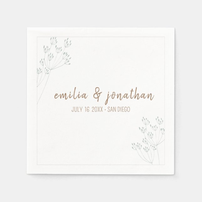 Greenery Wedding Napkin (Front)
