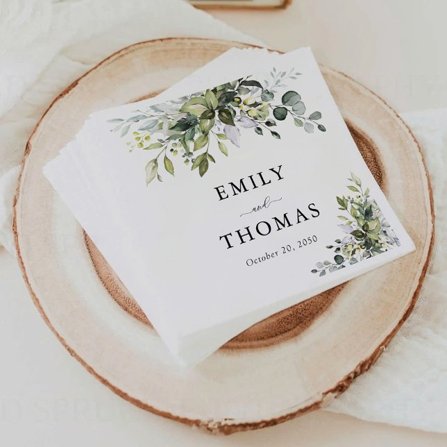Greenery Wedding Napkins (Creator Uploaded)