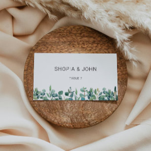 Greenery Wedding Place Cards Template