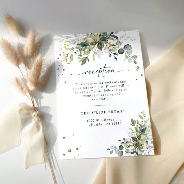 Greenery Wedding Reception Enclosure Card (Creator Uploaded)