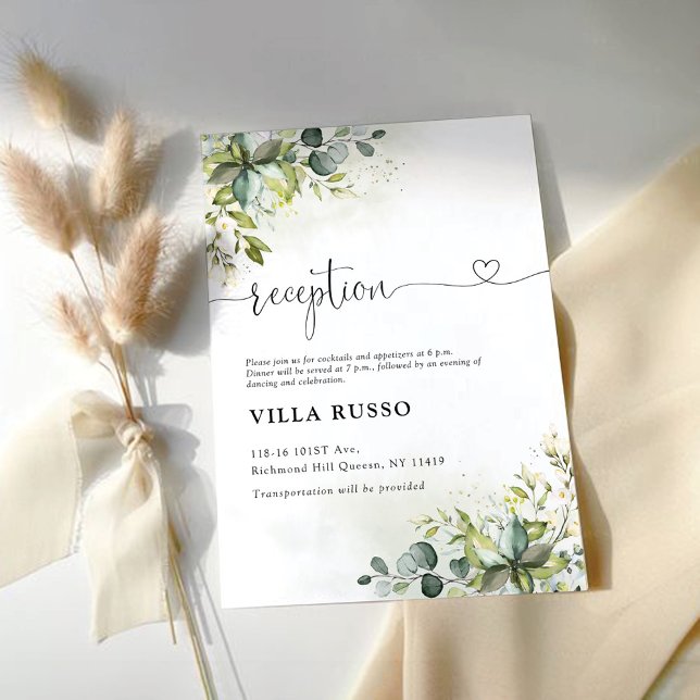 Greenery Wedding Reception Enclosure Card (Creator Uploaded)