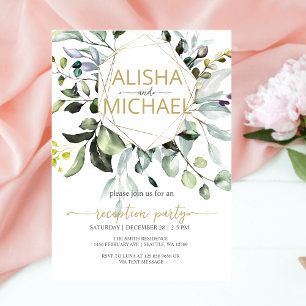 Greenery Wedding Reception Invitation