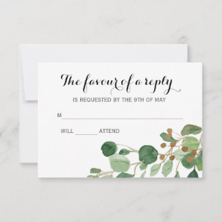 Greenery Wedding Response Cards Template