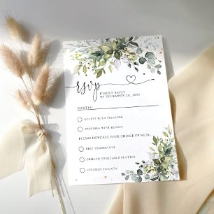 Greenery Wedding RSVP Card