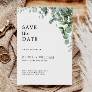Greenery Wedding Save the Date Invitation