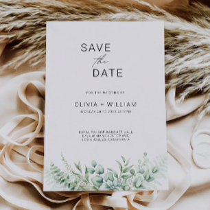Greenery Wedding Save the Date Invitation