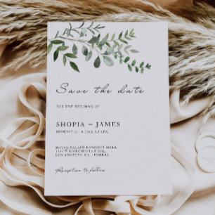 Greenery Wedding Save the Date Invitation