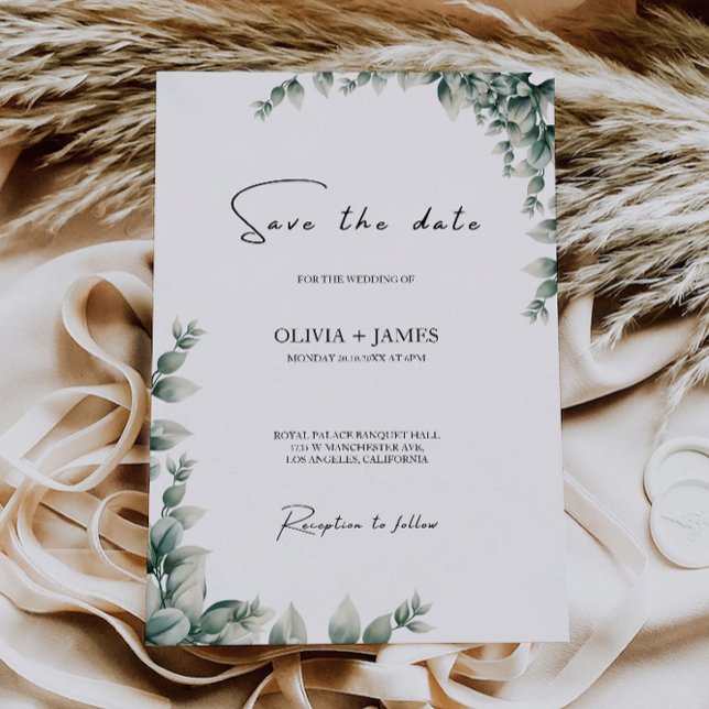 Greenery Wedding Save the Date Invitation (Greenery Wedding Save the Date Invitation)
