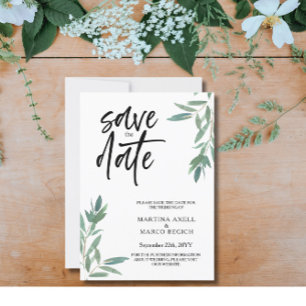 Greenery Wedding Save the date Invitation