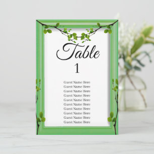 Greenery Wedding Seating Chart Card 