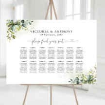 Greenery Wedding Seating Chart Foam Board