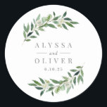 Greenery Wedding Stickers<br><div class="desc">Plan a stylish celebration with this modern design that your guests will adore.
Design by © berryberrysweet . Printable digital files are available! Visit our website at www.berryberrysweet.com for more details!</div>