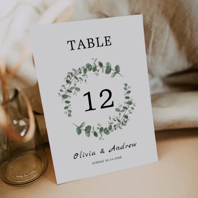 Greenery wedding table cards template (Greenery wedding table cards template)