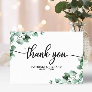 Greenery Wedding Thank You Card