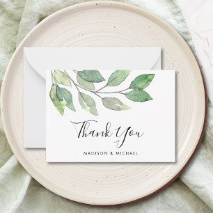 Greenery Wedding Thank You  Card