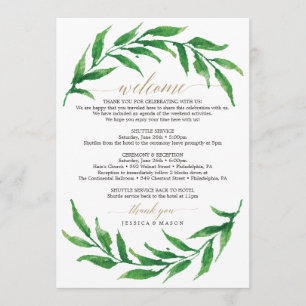 Greenery Wedding Welcome Itinerary Letter Programme