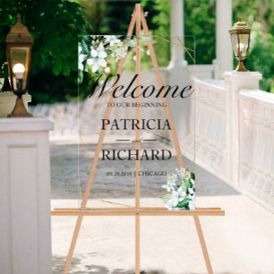 Greenery Wedding Welcome Sign