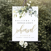 Greenery Wedding Welcome Sign Template, Happily