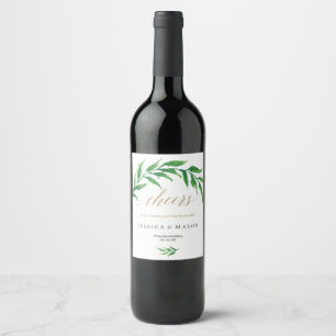 Greenery Wedding Wine Labels