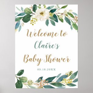 Greenery Welcome Sign Baby Shower