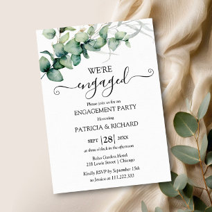 Greenery We're Engaged Engagement Party Invitation