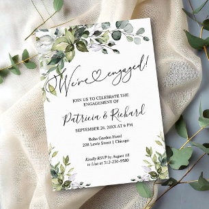Greenery We're Engaged Engagement Party Invitation