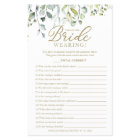 Greenery What Is The Bride Wearing Game Bridal