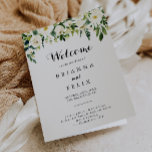 Greenery White Autumn Floral Folded Wedding Programme<br><div class="desc">This greenery white autumn floral folded wedding program is perfect for a rustic wedding. The design features elegant watercolor white peonies with green foliage. Include a quote or short message,  order of service,  wedding party and thank you message.</div>