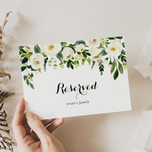 Greenery White Autumn Floral Wedding Reserved Sign