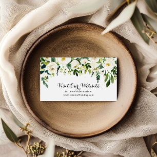 Greenery White Autumn Floral Wedding Website Enclosure Card