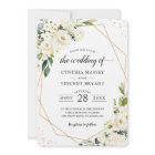 Greenery White Floral Gold Geometric Wedding