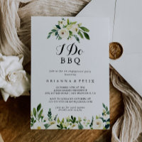 Greenery White Floral I Do BBQ Engagement Party