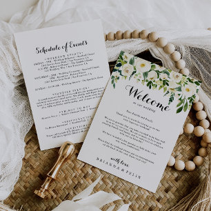 Greenery White Floral Wedding Welcome Letter